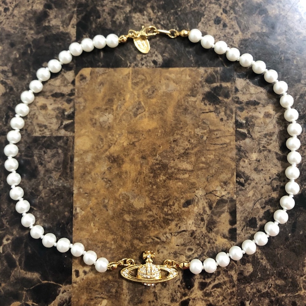 Vivienne Westwood Gold Pearl Necklace
